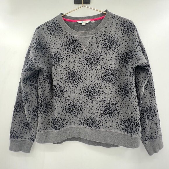 BODEN Women's Arabella Gray Star Velvet Sweatshirt Size S - Picture 2 of 6